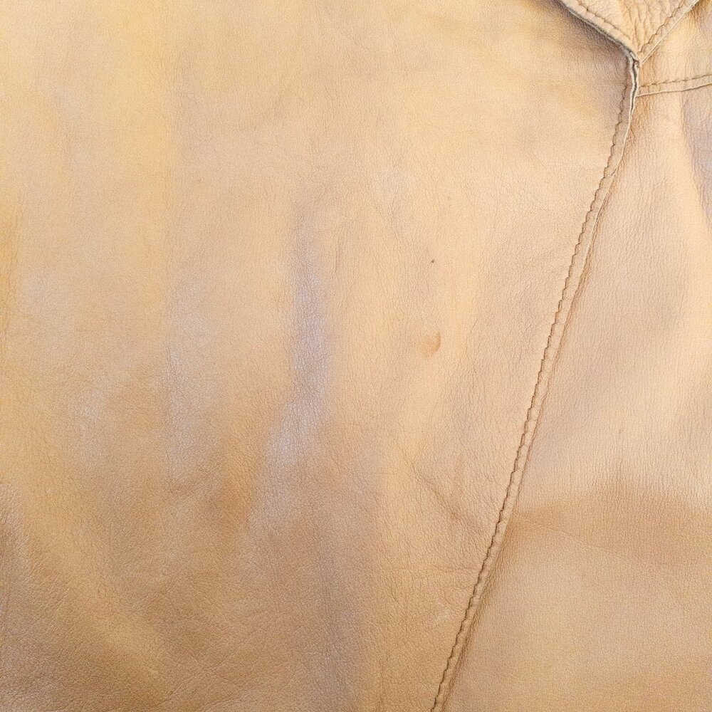 Graham & Spencer 100% Lambskin Leather Drape Jacket | Size P | Tan | Made in USA - Picture 5 of 6